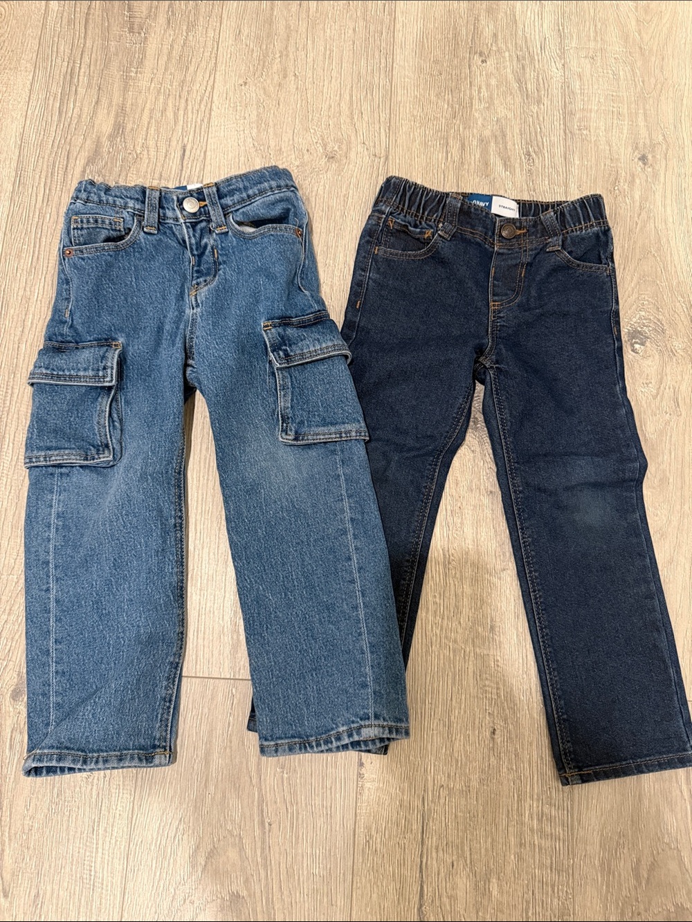 Old Navy Kids Denim Cargo Jeans and Straight Leg Wash Jeans - Blue